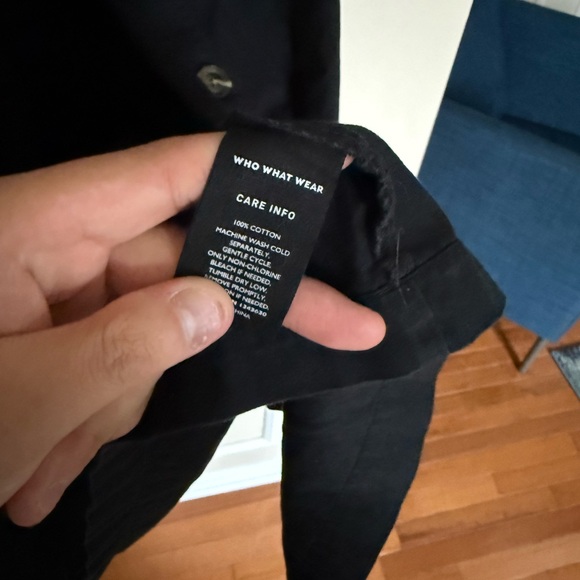 Who What Wear Sz Large Women’s Cotton Button Down Black Mini Short Sleeve Dress - Picture 5 of 8